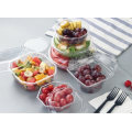 Pet Clear Plastic Compartment Take Away Salad Food Container Tray 15